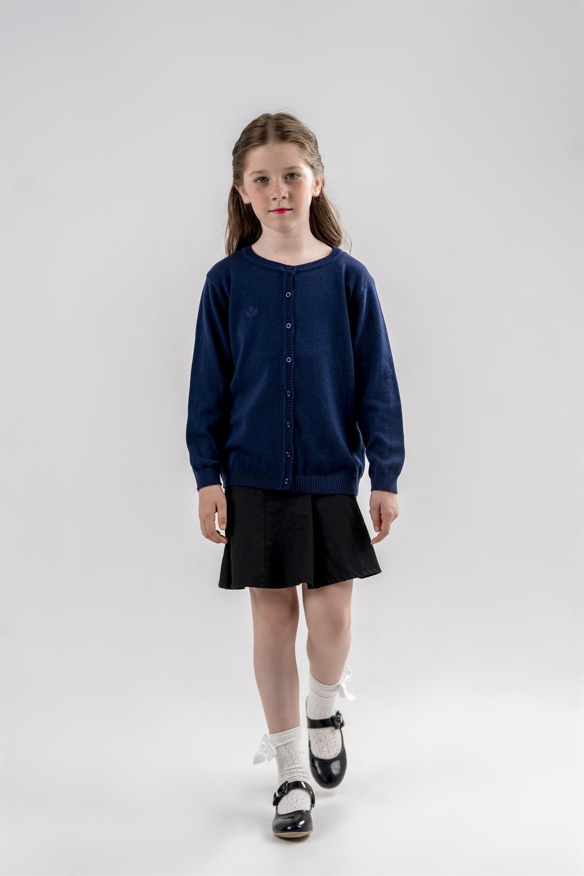 Triko M Nakış Hırka Lacivert