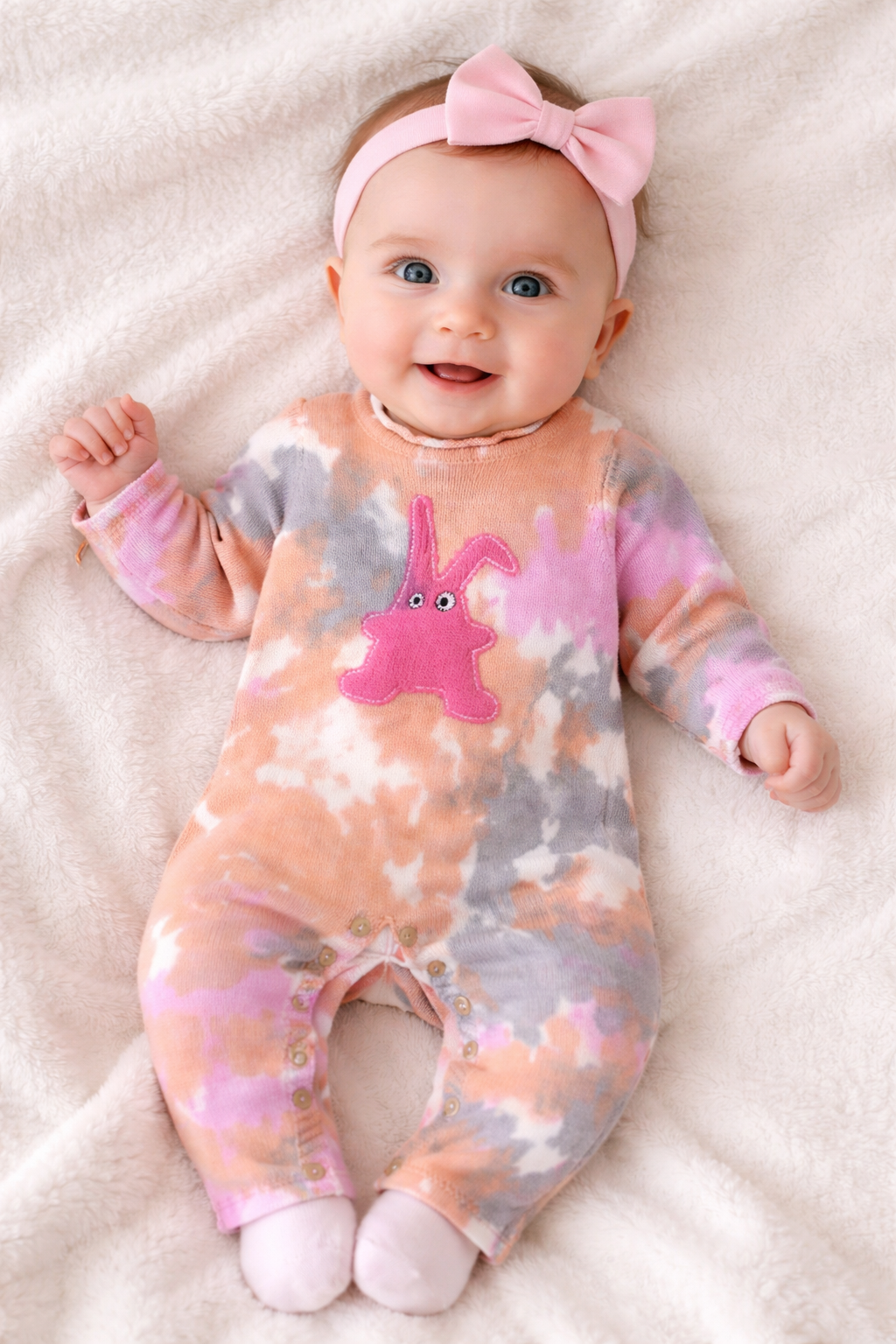 Triko Renkli Tavşan Tulum