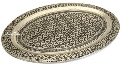 Bakır Çay Tepsisi Oval