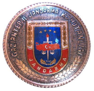 Bakır Kabartma İşlemeli  Logolu Tabak