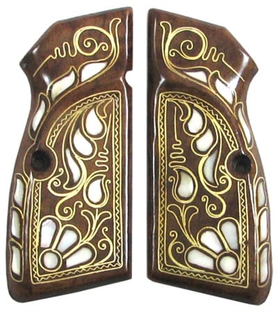 Sedef İşlemeli 14 lü Browning Tabanca Kabzesi