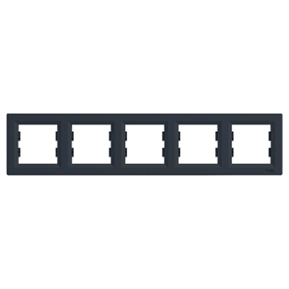 Schneider Asfora Beşli Çerçeve Yatay Antrasit