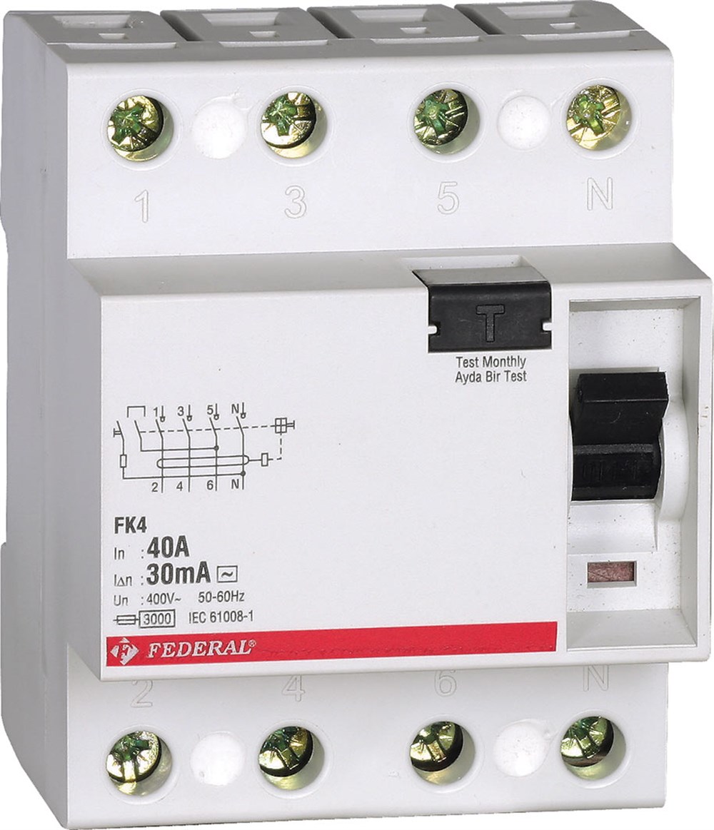 Federal  4X80 A 30 mA 10 kA Kaçak Akım Koruma Şalteri