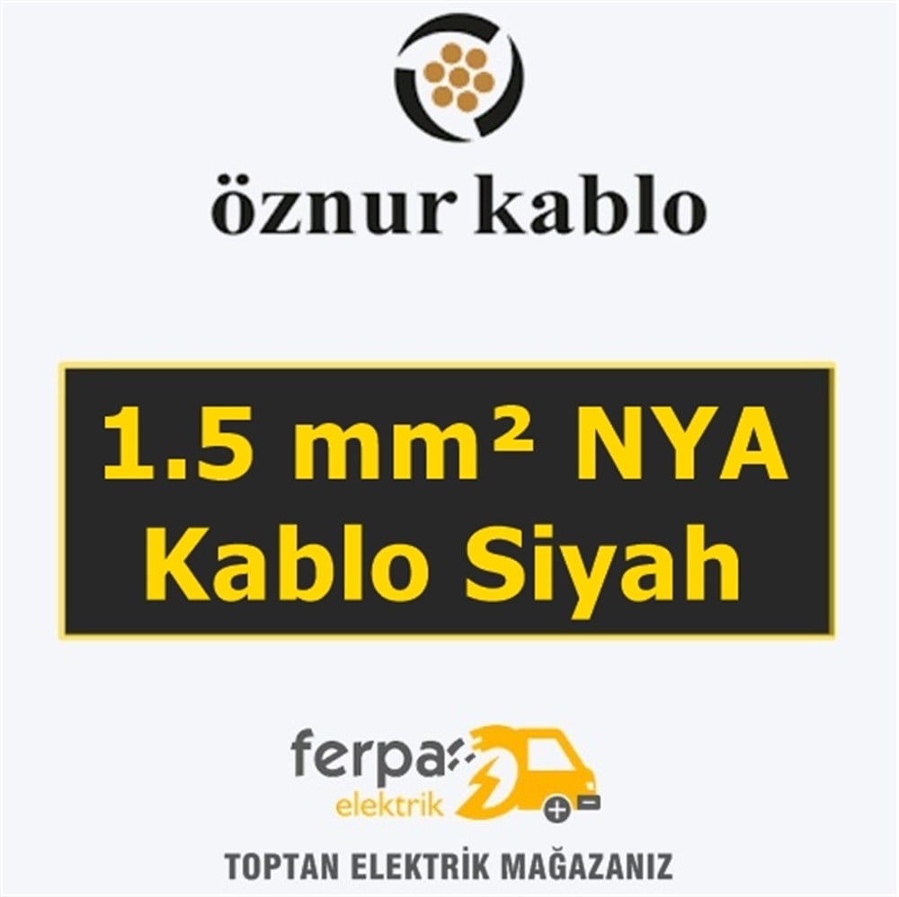 Öznur 1.5 mm² Nya Kablo Siyah