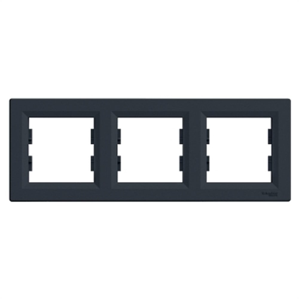 Schneider Asfora Üçlü Çerçeve Yatay Antrasit