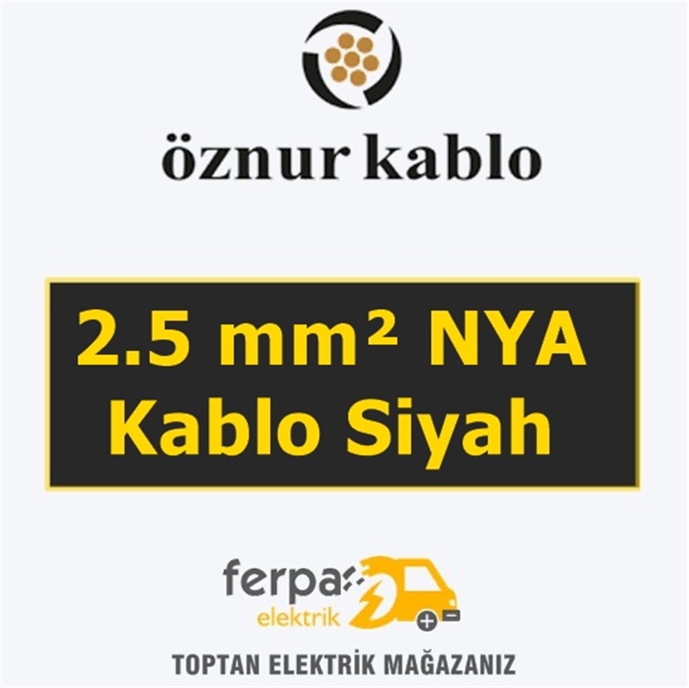 Öznur 2.5 mm² Nya Kablo Siyah
