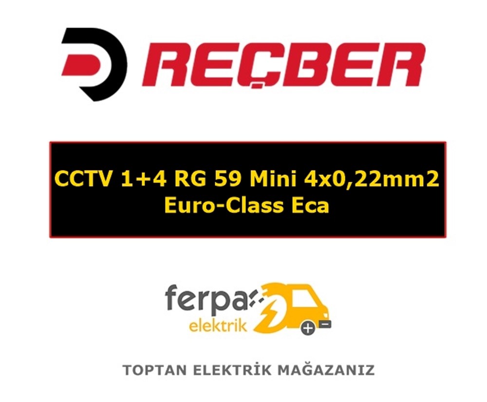 Toptan Elektrik Mağazası Reçber CCTV 1+4 RG 59 Mini 4x0,22mm2 Euro-Class Eca