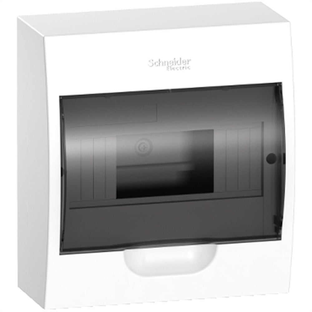 Schneider Flush Enclosure 8M Smoked Door