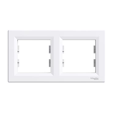 schneider  eph5800221  asfora beyaz ikili çerçeve yatay