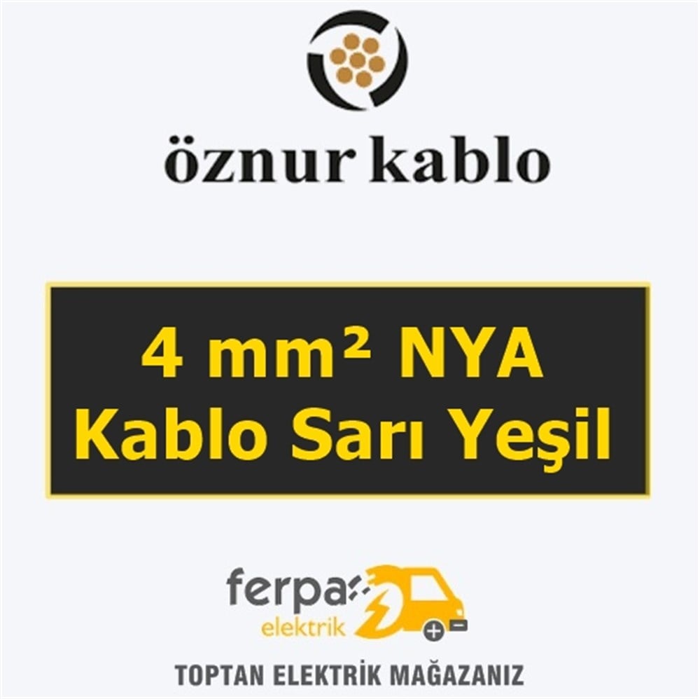 Öznur 4 mm² Nya Kablo Sarı Yeşil