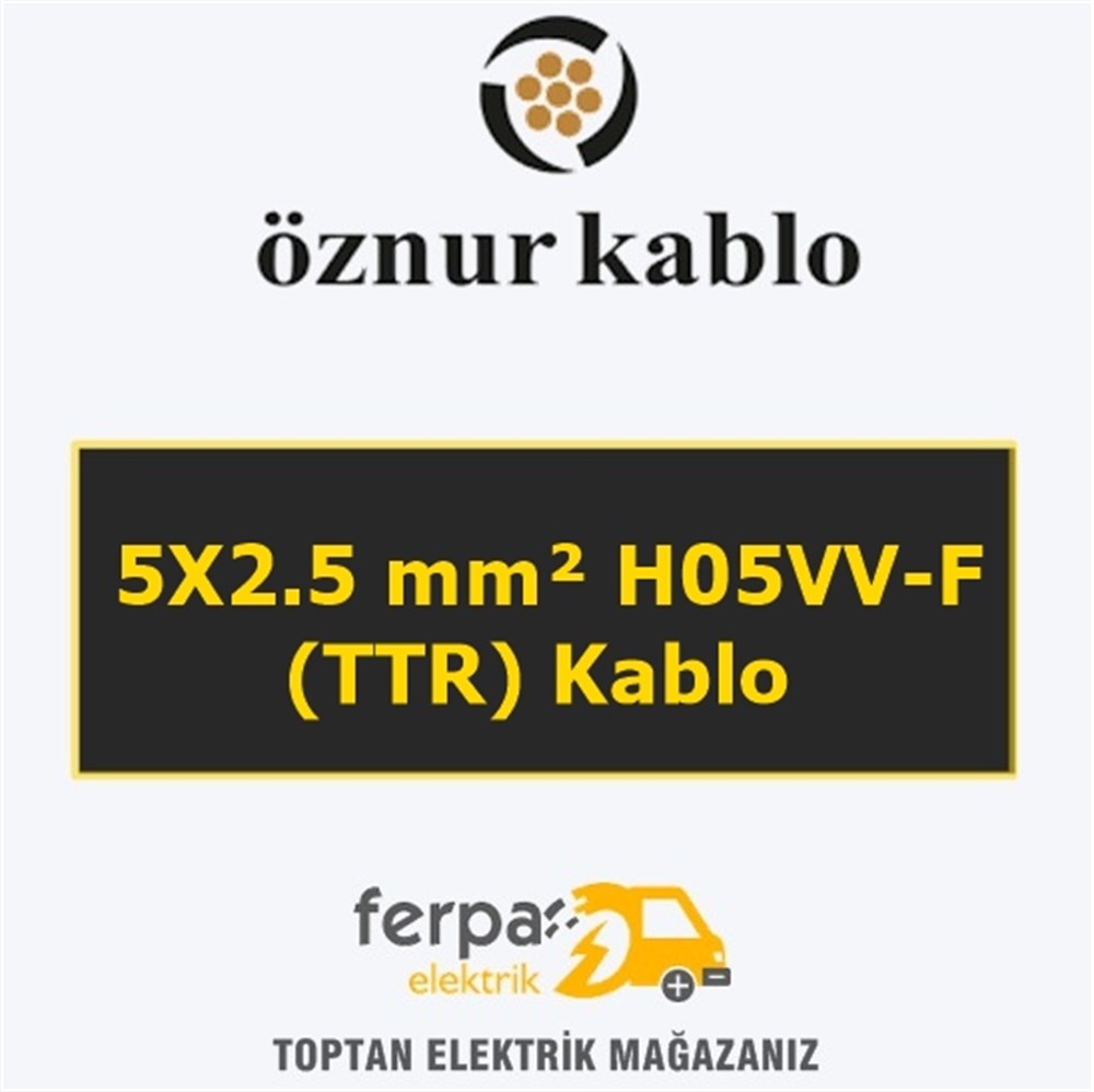 Öznur 5X2.5 mm² Ttr (H05VV-F) Kablo