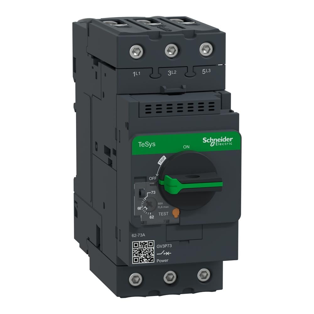 Schneider Motor devre kesici, TeSys GV3, 3P, 62-73 A, termik manyetik, EverLink terminalleri