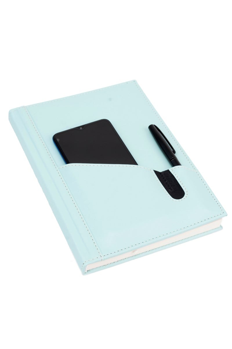 DERİ TELEFON KILIFLI KAPAK DEFTER AJANDA TARİHSİZ KARELİ 17X24 CM
