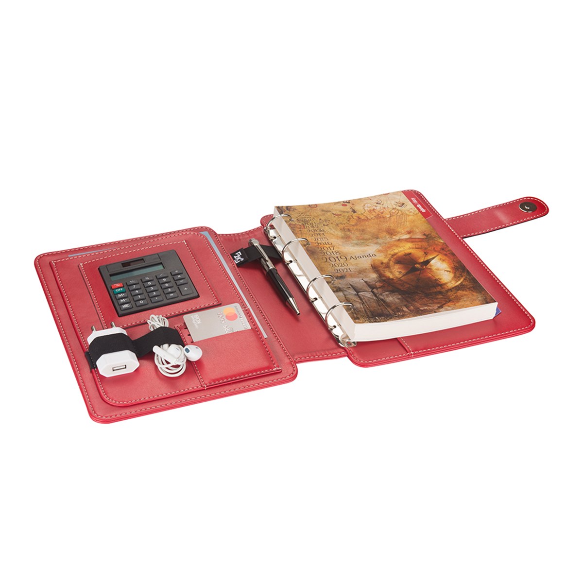 DİPLOMAT TELEFON KILIFLI 4 HALKALI ORGANİZER ÇİZGİLİ 15X21 DEFTERLİ 