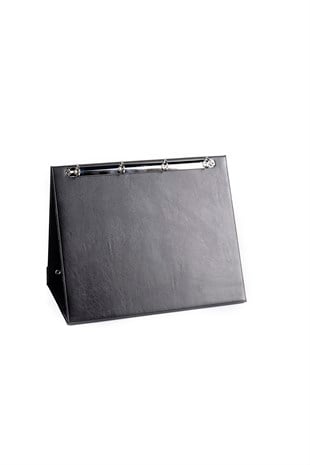 PREZANTASYON EVRAK SUNUM KLASÖRÜ MASA ÜSTÜ 4 HALKALI 530-1 SİYAH 33X27 CM