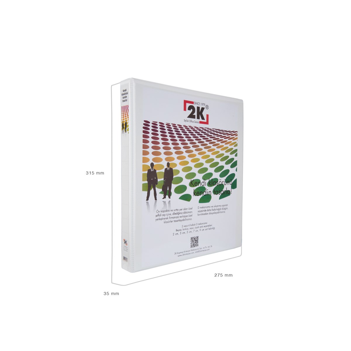 3 CM 2 HALKALI İÇ DIŞ ŞEFFAF CEPLİ FİRMA SUNUM ve EVRAK KLASÖRÜ (250 YAPRAK) 