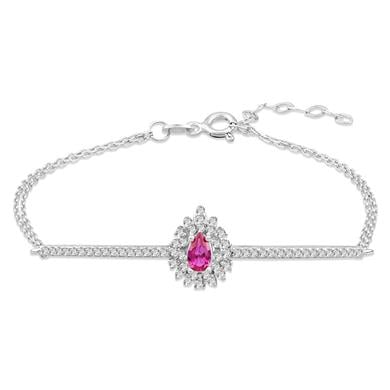 Pırlanta Montür Sentetik Damla Yakut Bileklik