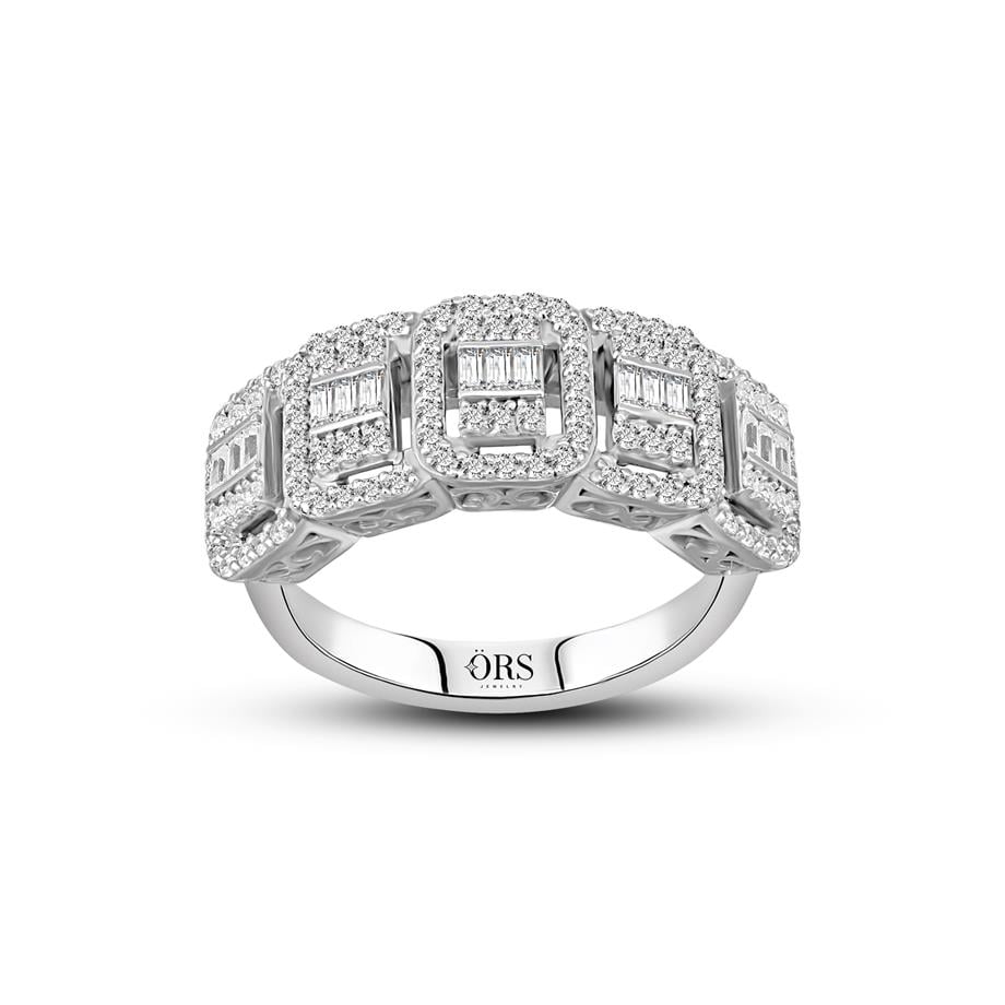 Pırlanta Montür  Baget Beş Taşlı Yüzük