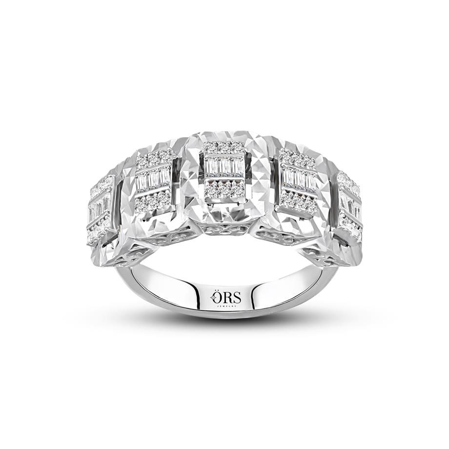 Pırlanta Montür Kalemli Baget Beş Taşlı Yüzük