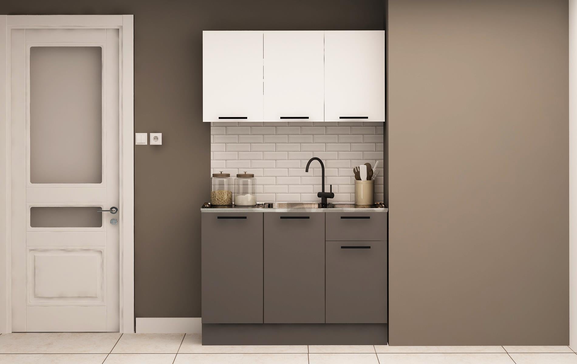 120 Cm Dani Evyeli Mini Hazır Mutfak Dolabı