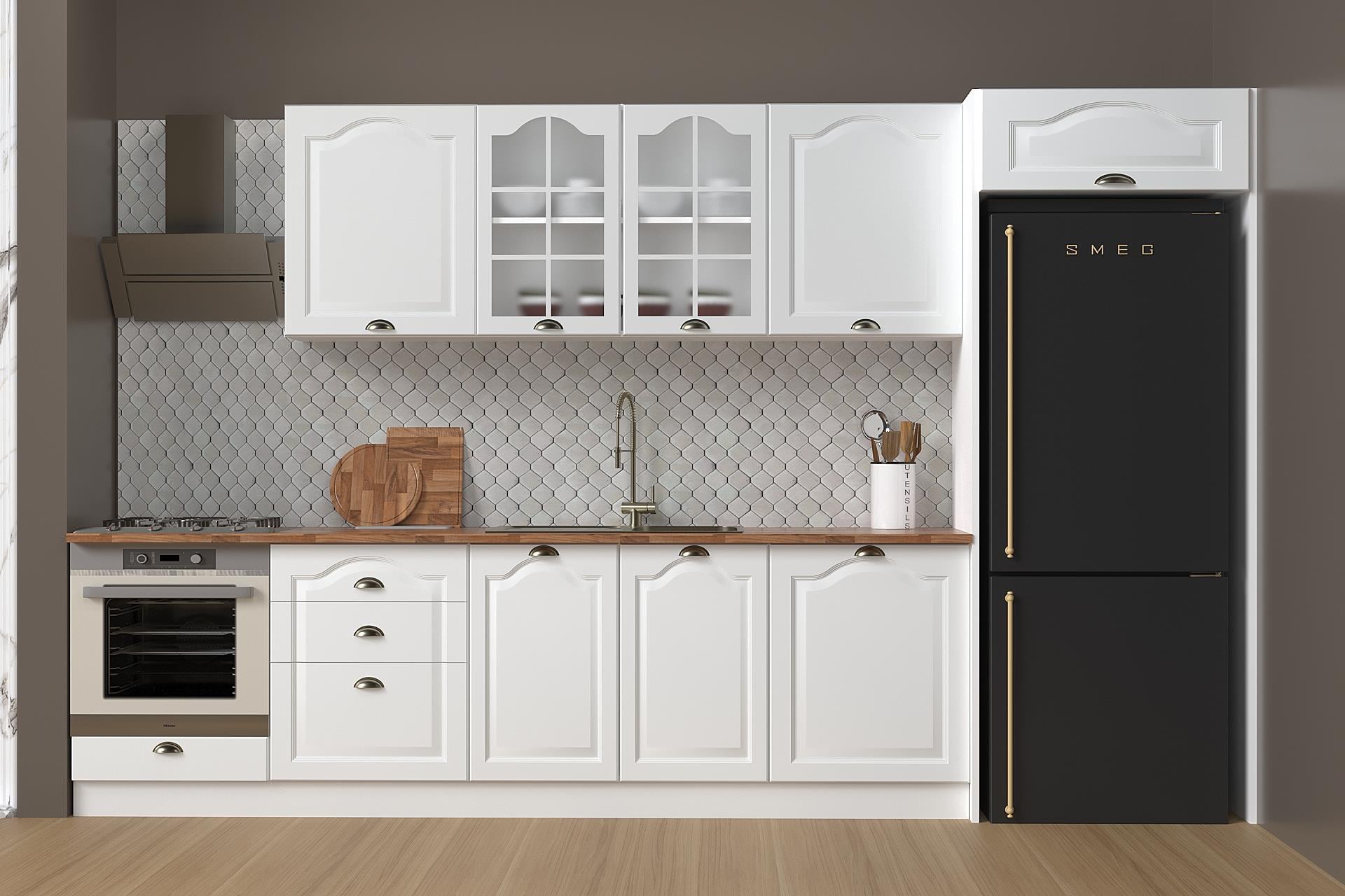 350 cm %100 MDF Greena White Mutfak Dolabı