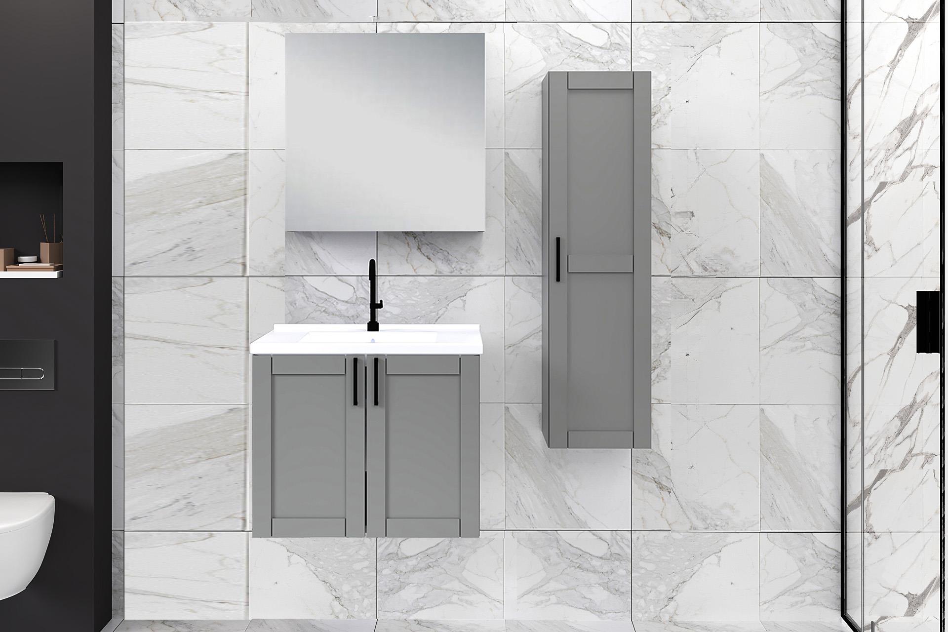65 cm Riva Banyo Dolabı + 30 cm Riva Boy Dolabı
