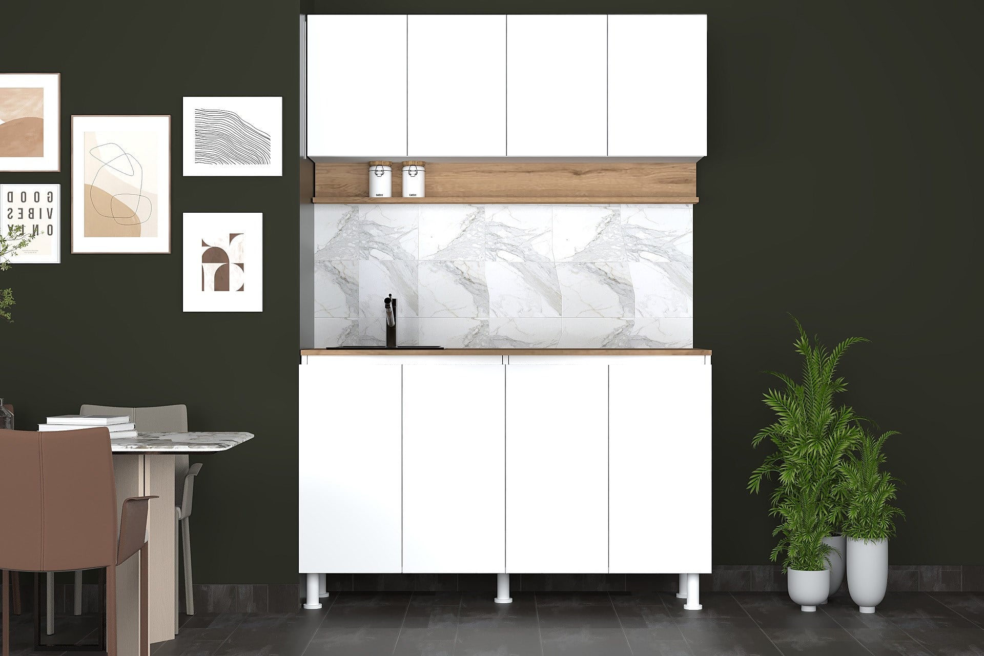 140 cm Venda Mutfak Dolabı, Mini Mutfak Dolabı, Çok Amaçlı Dolap