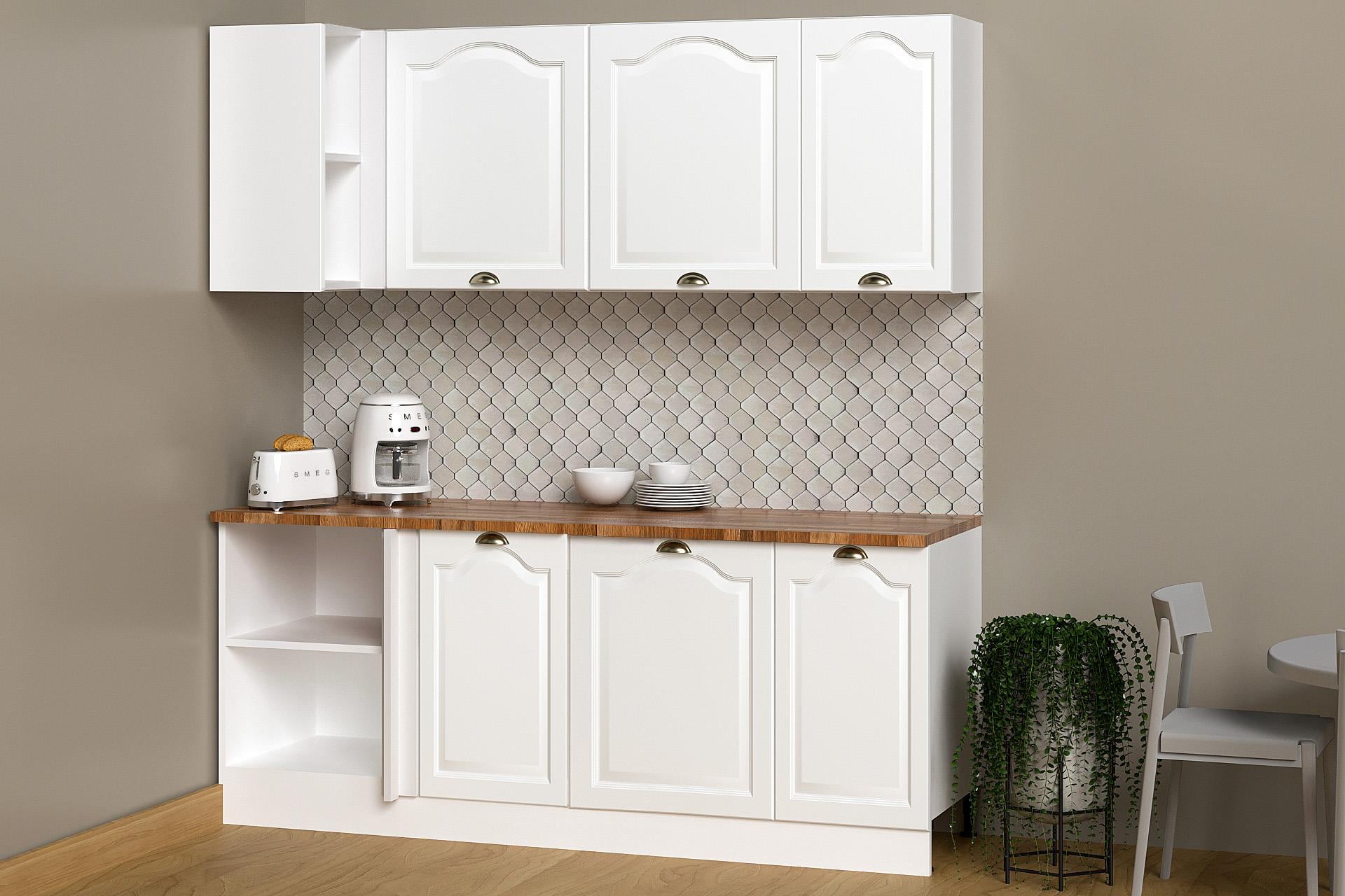 200 CM %100 MDF Greena White Köşe Modülü