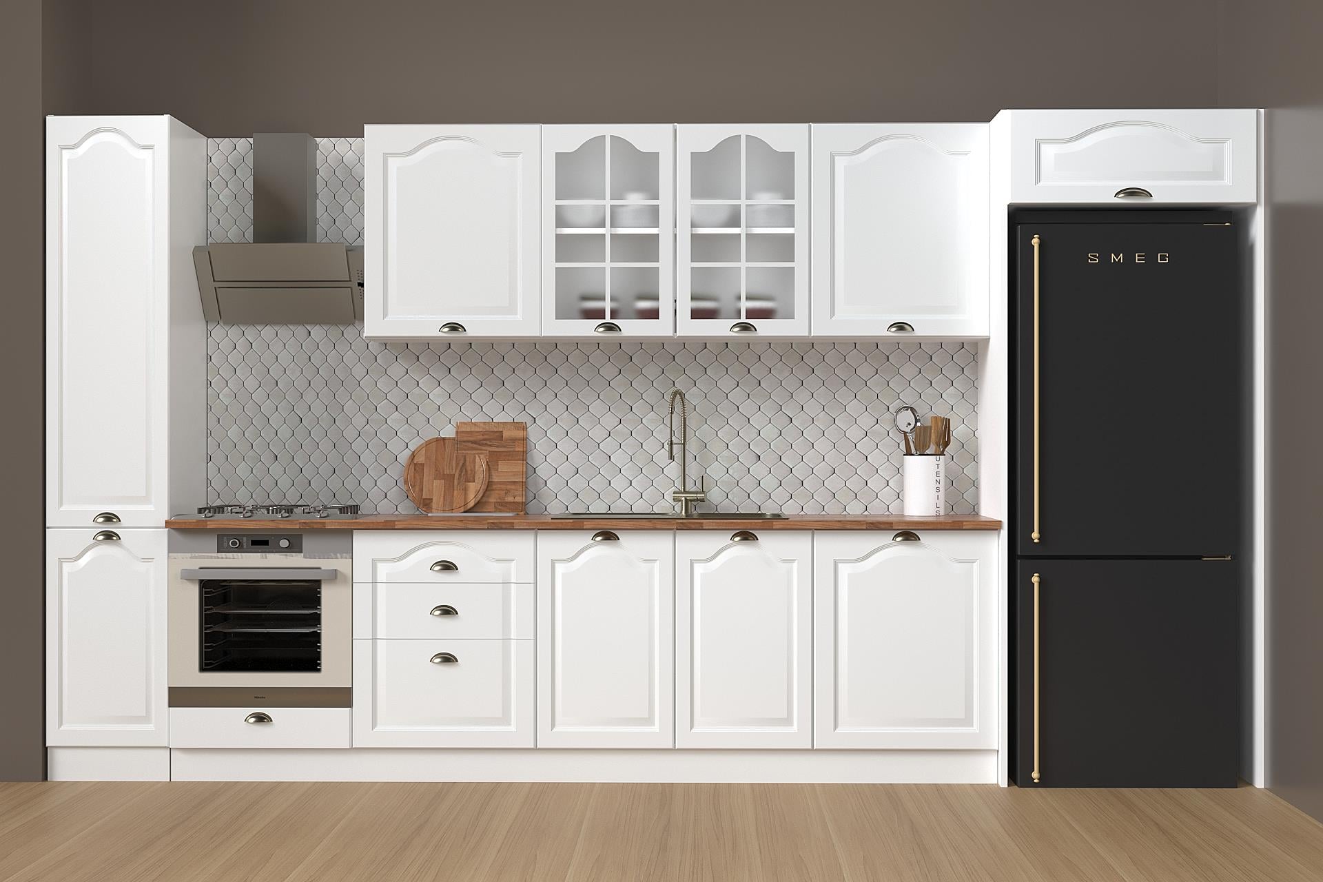 390 cm %100 MDF Greena White Mutfak Dolabı