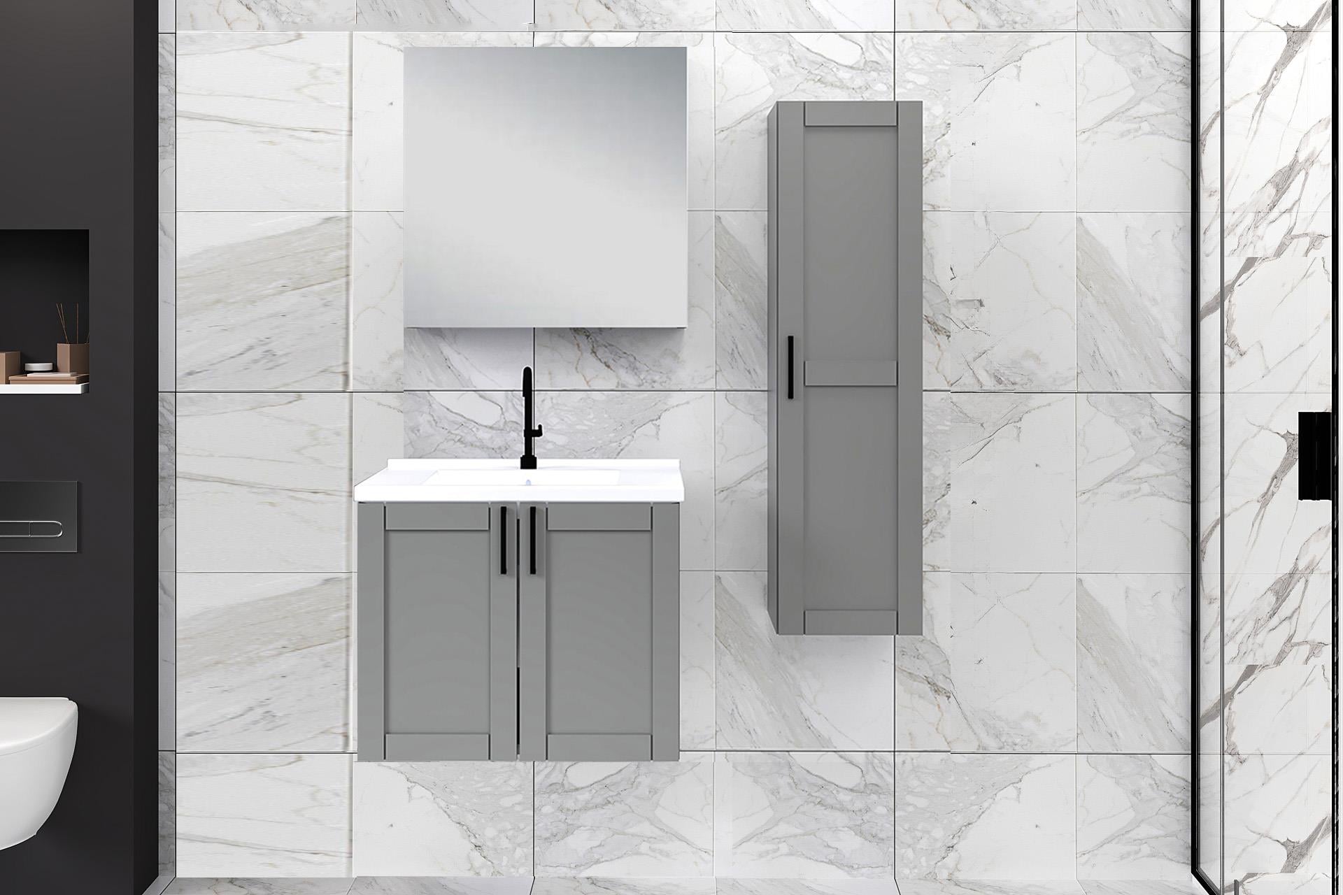 65 cm Riva Banyo Dolabı + 30 cm Riva Boy Dolabı