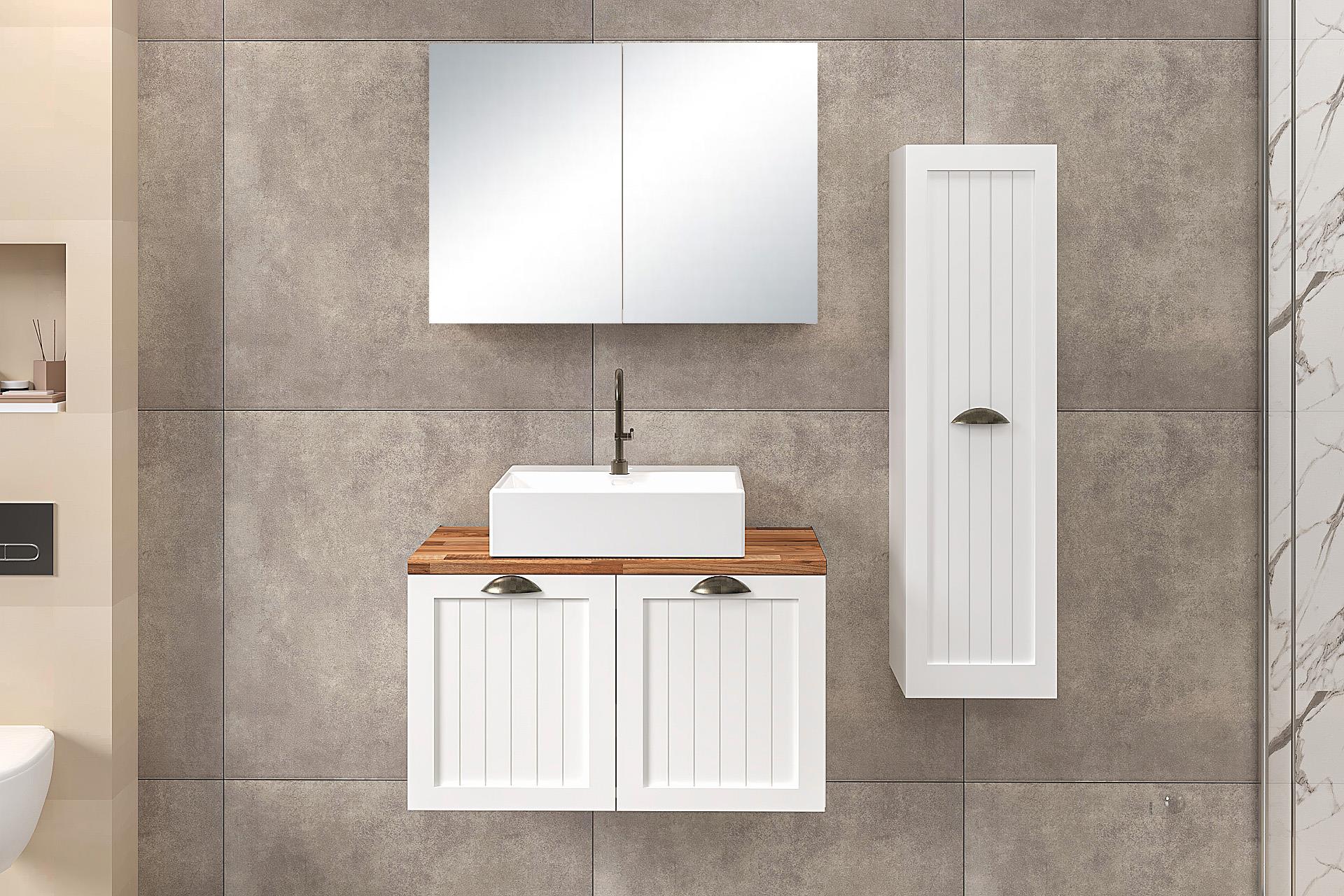 80 cm Aren Banyo Dolabı + 30 cm Aren Boy Dolabı