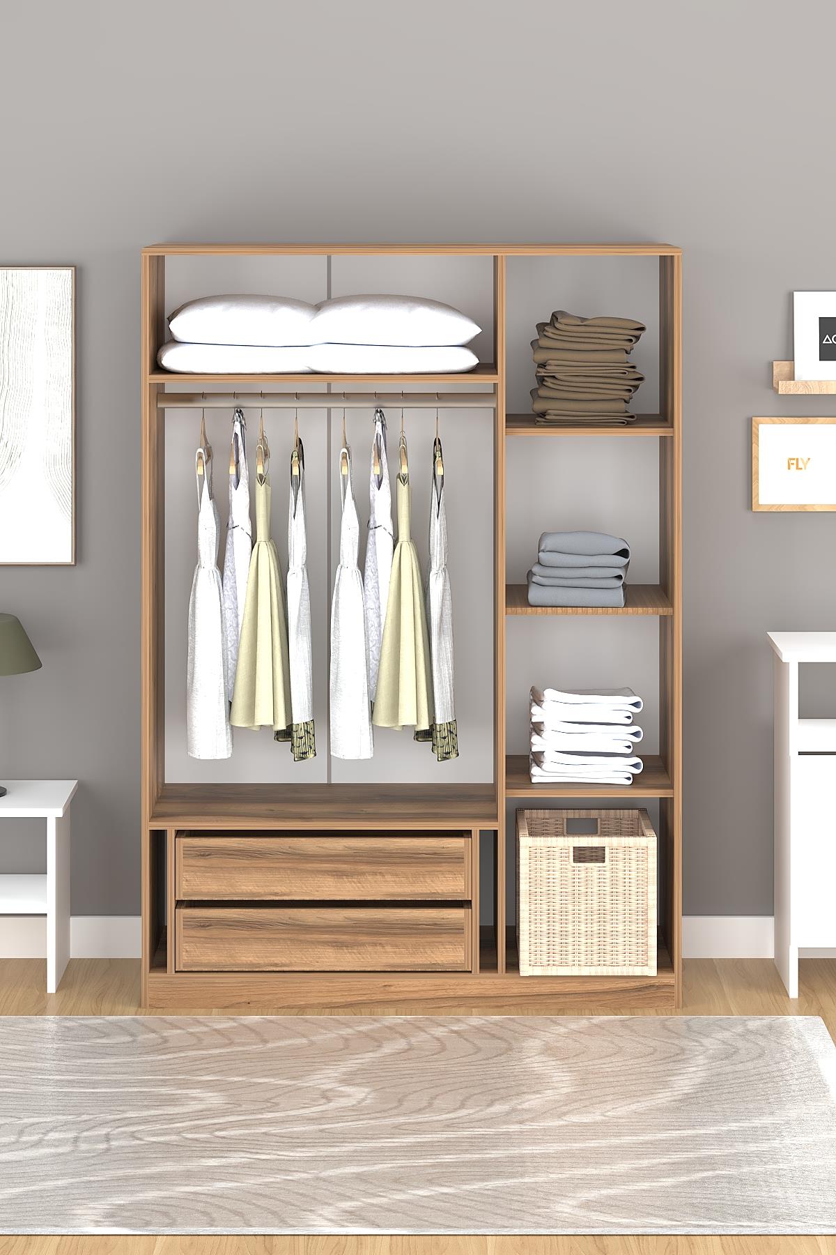 ALİRA 135 CM 3 KAPAKLI GARDIROP ANTRASİT