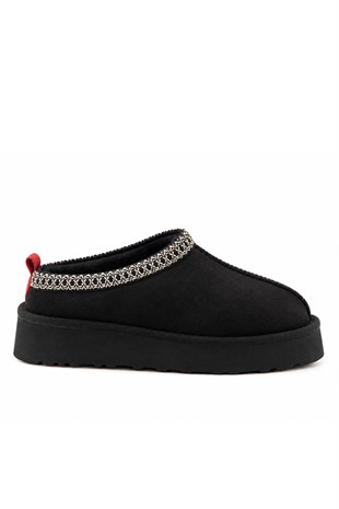 Aspen Kürklü Siyah Süet Kadın  Bootie 