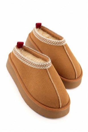Aspen Kürklü Taba Süet Kadın Bootie 