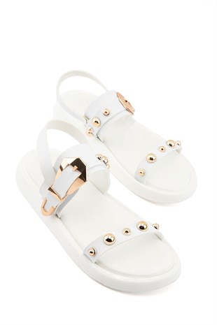Elis Beyaz Kadın Sandalet