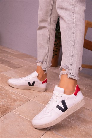 Hella Beyaz-Kırmızı Kadın Sneaker 16934