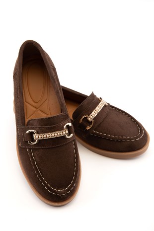 Liora Kahve Süet  Kadın Loafer 