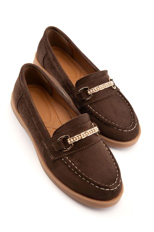 Liora Kahve Süet  Kadın Loafer 
