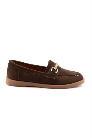 Liora Kahve Süet  Kadın Loafer 