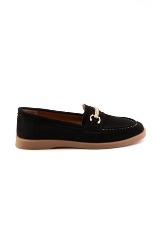 Liora Siyah Süet Kadın Loafer 