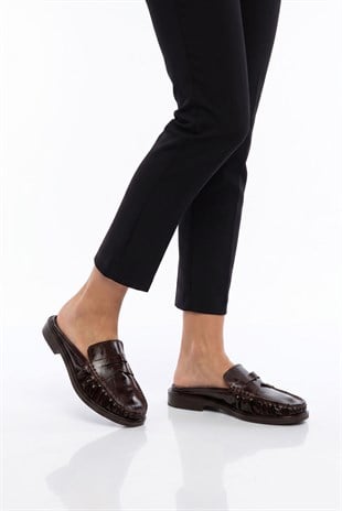 Mireva Kahve Kadın Loafer Terlik