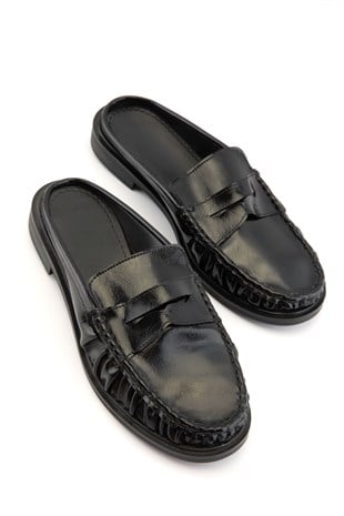 Mireva Siyah Kadın Loafer Terlik 