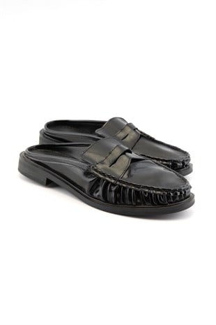 Mireva Siyah Kadın Loafer Terlik 