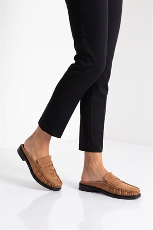 Mireva Taba Süet Kadın Loafer Terlik 
