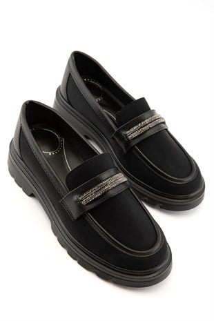 Nessa Siyah Kadın Loafer 