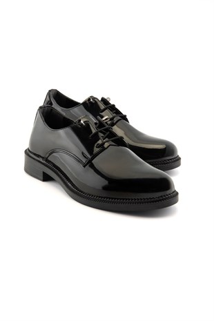 Raven Siyah Rugan Kadın Loafer