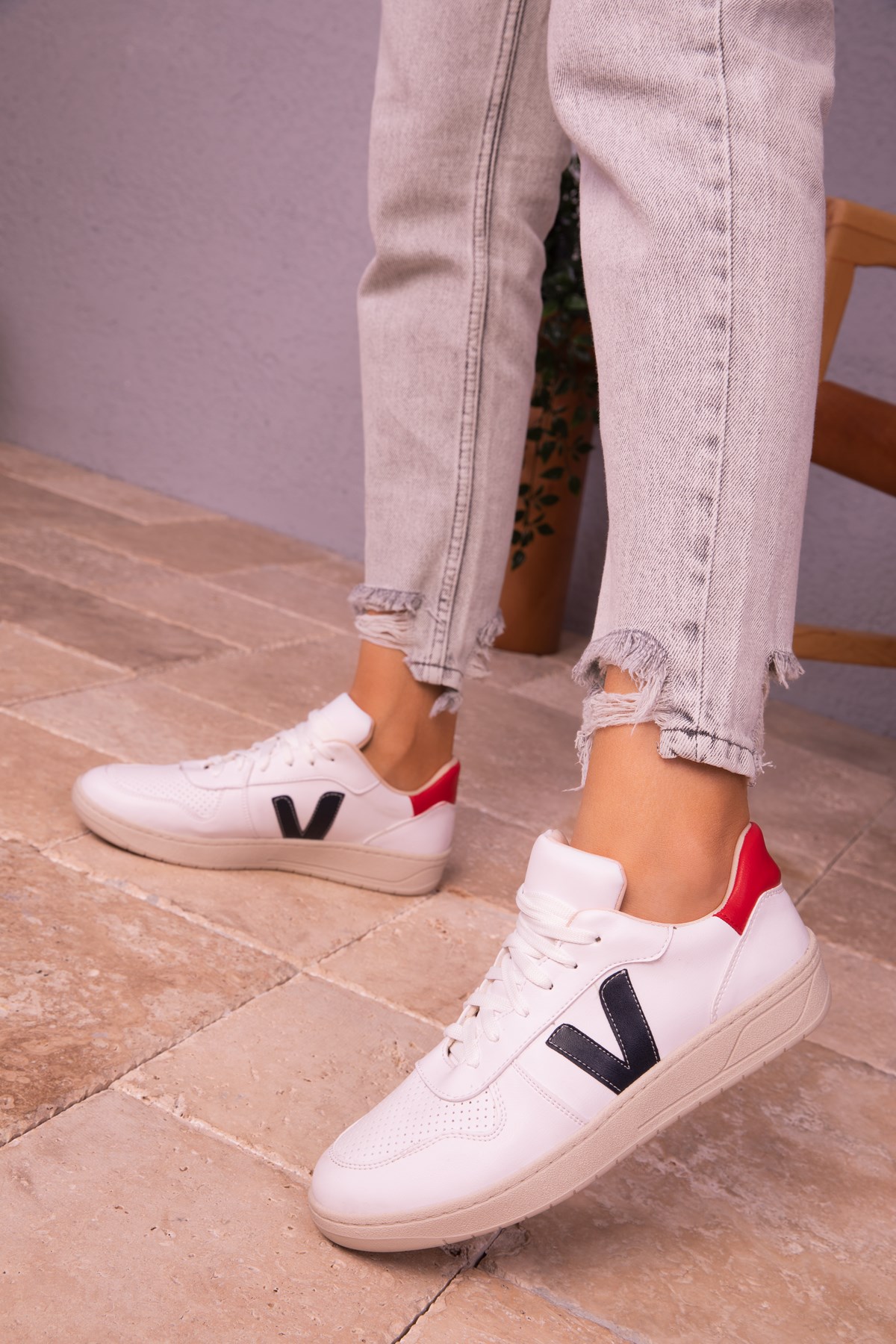 Hella Beyaz-Kırmızı Kadın Sneaker 16934