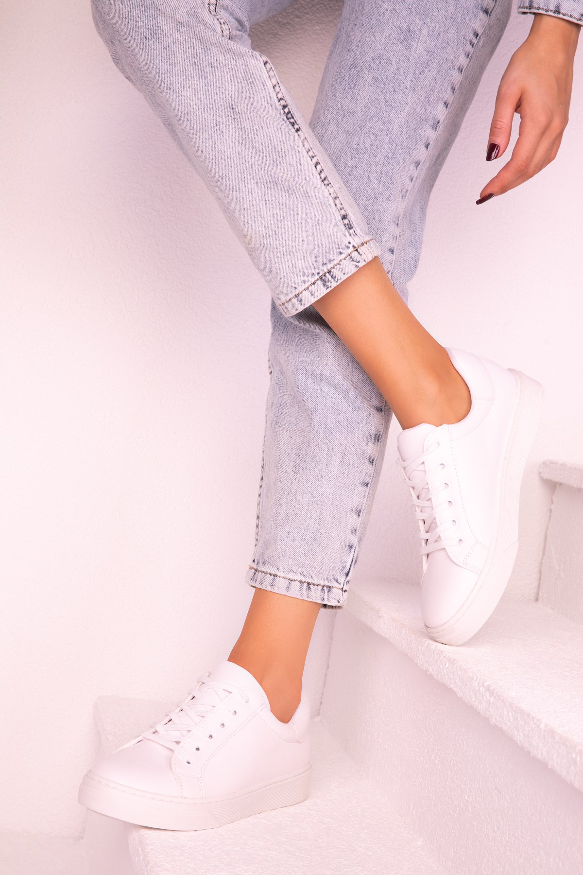 Jessia Beyaz Kadın Sneaker 14395 