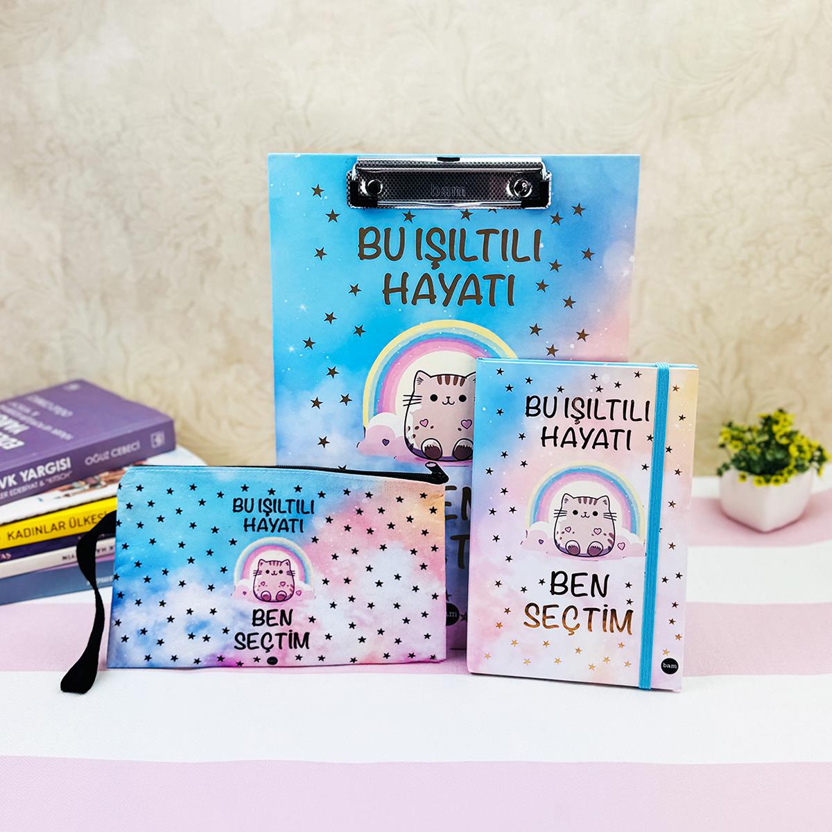  Bu Işıltılı Hayatı Ben Seçtim Tasarımlı Kırtasiye Seti 