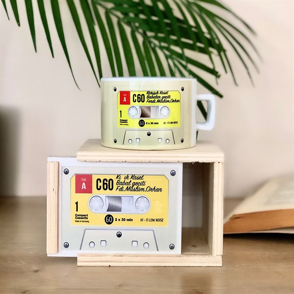  Kaset Tasarımlı Kutulu Kupa